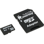 Карта памяти Smartbuy MicroSDHC 4GB Class10+SD адаптер