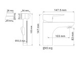 Смеситель для раковины WasserKraft Leine 3508 хром
