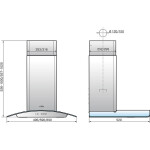 Каминная вытяжка Elikor Аметист 60П-430-К3Д черный/тонированный