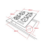 Встраиваемая газовая варочная панель Ginzzu HCG-413