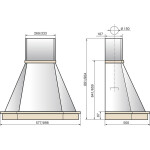 Каминная вытяжка Elikor Камин Грань 60П-650-П3Л бежевый без обрамления