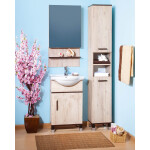 Зеркальный шкаф Бриклаер Карибы 50 дуб кантри/венге