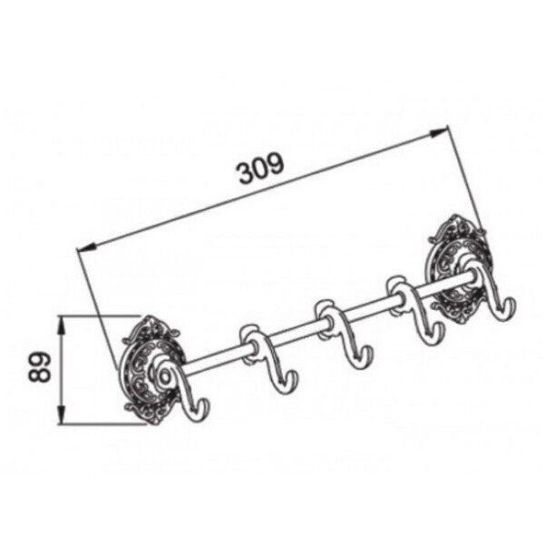 Планка на 5 крючков Hayta Gabriel 13902-5/ VBR