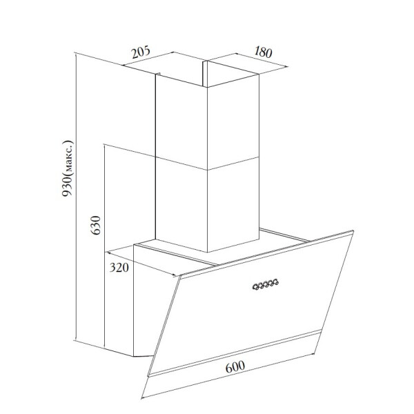 Каминная вытяжка Zugel ZHC601B