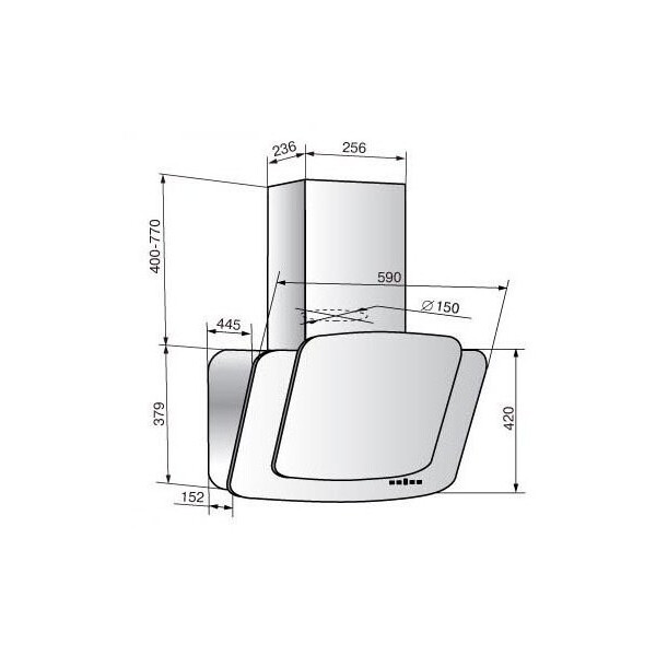 Каминная вытяжка Elikor Кварц 90П-1000-Е4Д бежевый/крем