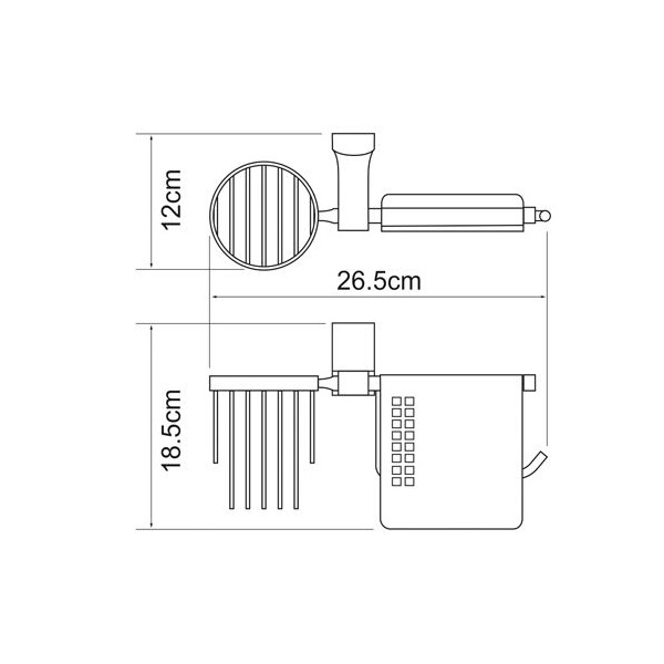 Держатель туалетной бумаги и освежителя WasserKraft Exter K-5259