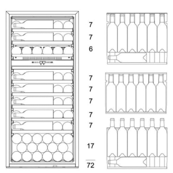 Винный шкаф Dunavox DAVG-72.185DSS.TO