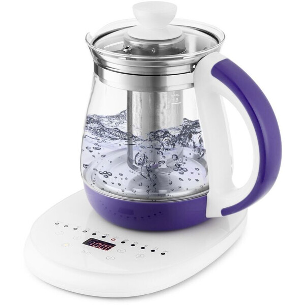 Чайник электрический Kitfort КТ-6130-1 белый/фиолетовый
