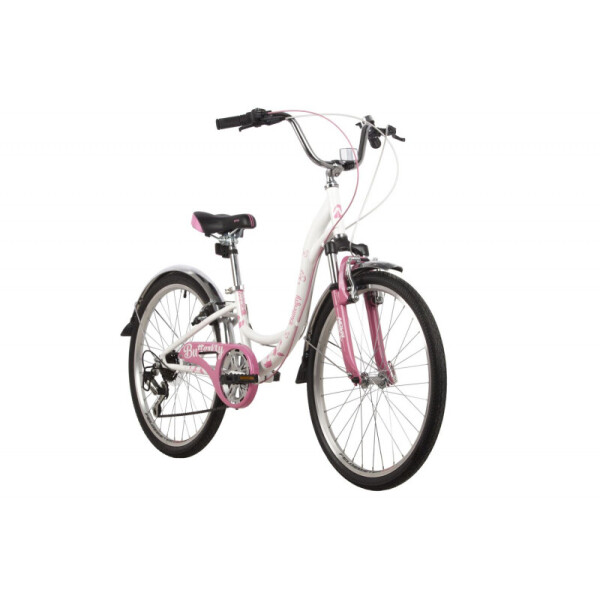 Велосипед Novatrack 24SH6V.BUTTERFLY.11PN22 белый-розовый