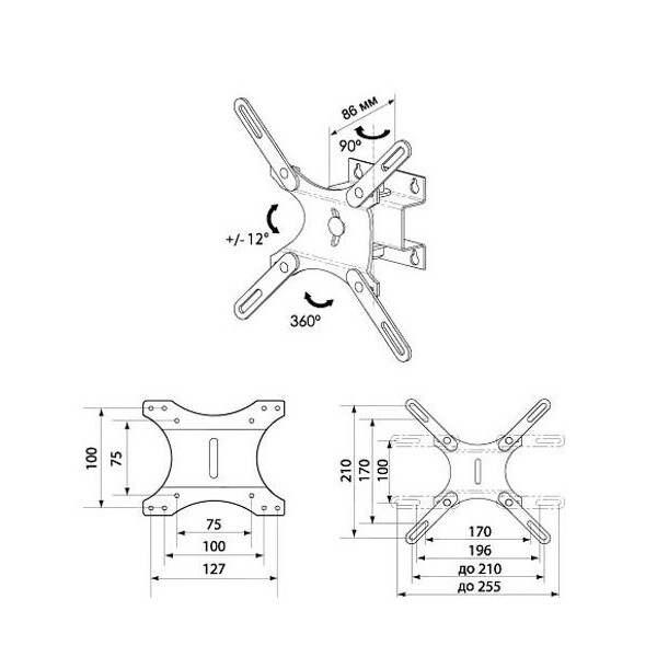 Кронштейн для телевизора Trone LPS 4011 чёрный