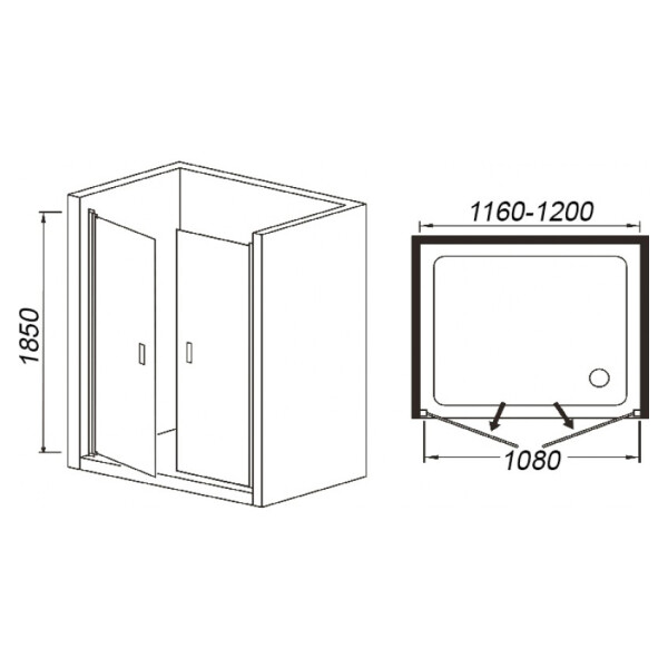 Душевая дверь WeltWasser WW600 600K2-120