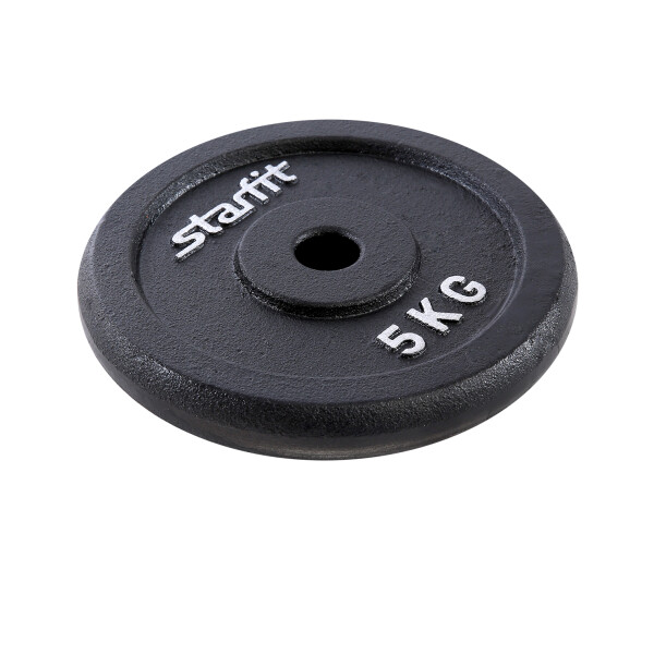 Диск чугунный Starfit BB-204 5 кг d=26 мм черный
