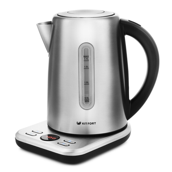 Чайник электрический Kitfort КТ-661 черный/серебристый