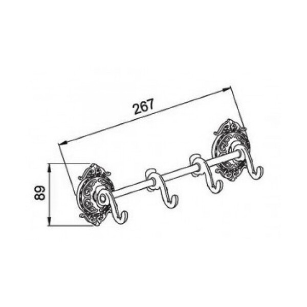 Планка на 4 крючка Hayta Gabriel 13902-4/ VBR