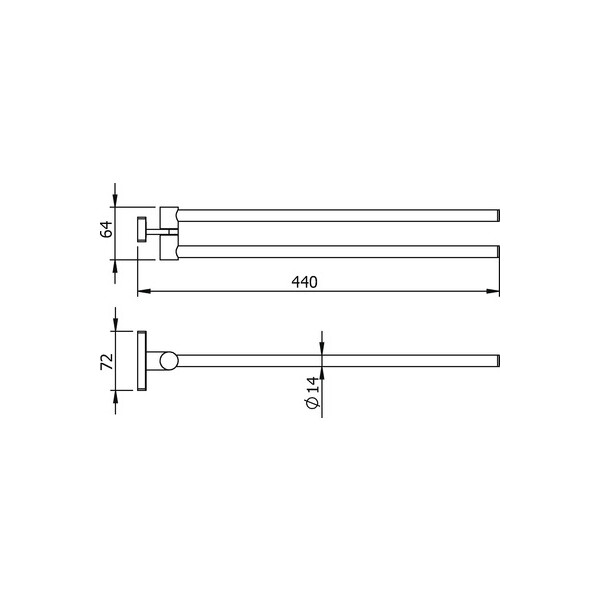 Полотенцедержатель поворотный двойной Langberger Alster 10908A (рога)