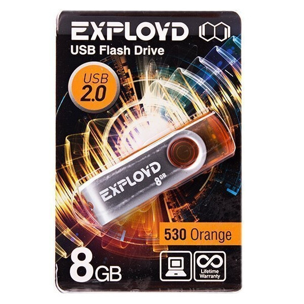 Флеш-накопитель Exployd 8GB 530 оранжевый