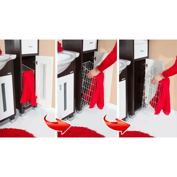 Шкаф-пенал Бриклаер Карибы с корзиной дуб кантри/венге