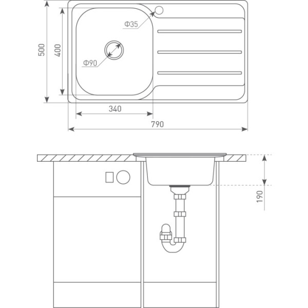 Кухонная мойка Zigmund & Shtain Rechteck 790.8 polished