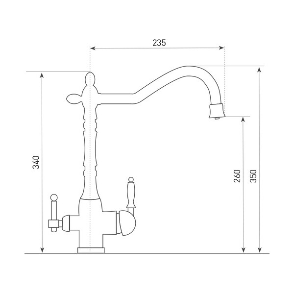 Смеситель для кухни Zigmund & Shtain ZS 1900B каменная соль
