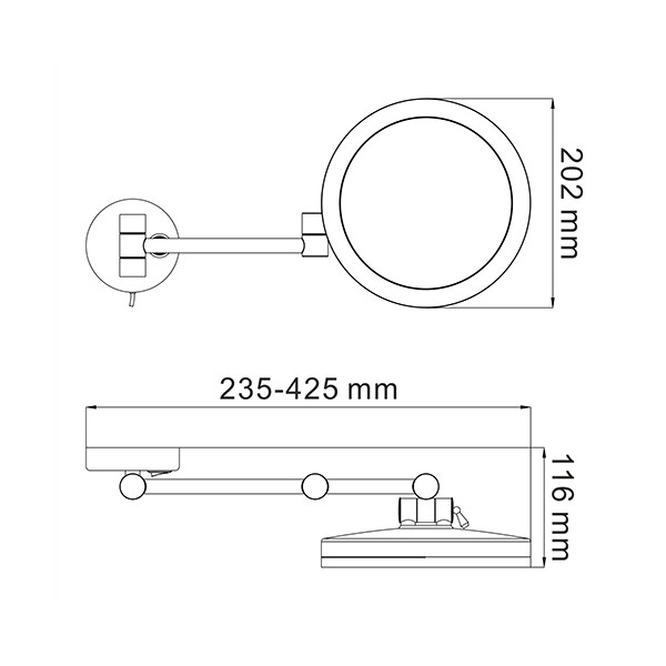 Зеркало WasserKraft K-1004 black