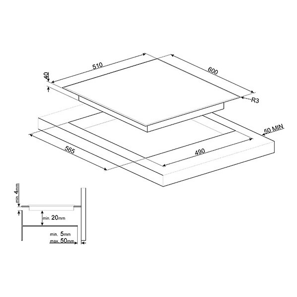 Встраиваемая электрическая варочная панель Smeg SE364TD