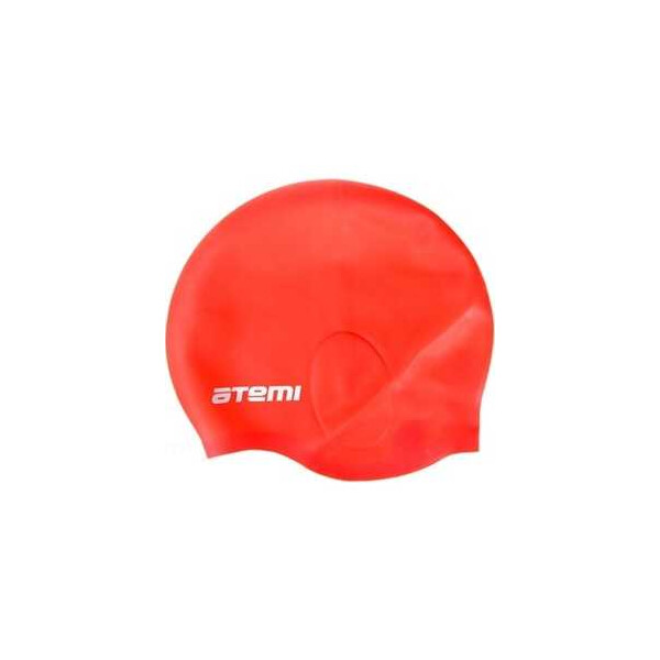 Шапочка для плавания Atemi EC102, c ушами, красная