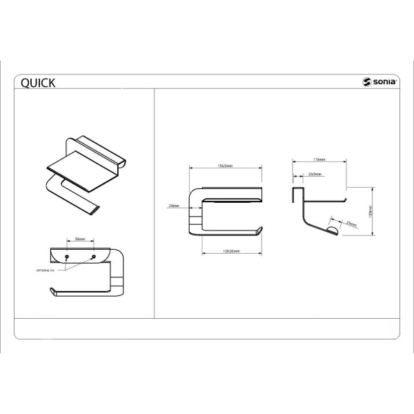 Бумагодержатель с полочкой Sonia Quick 176953 черный